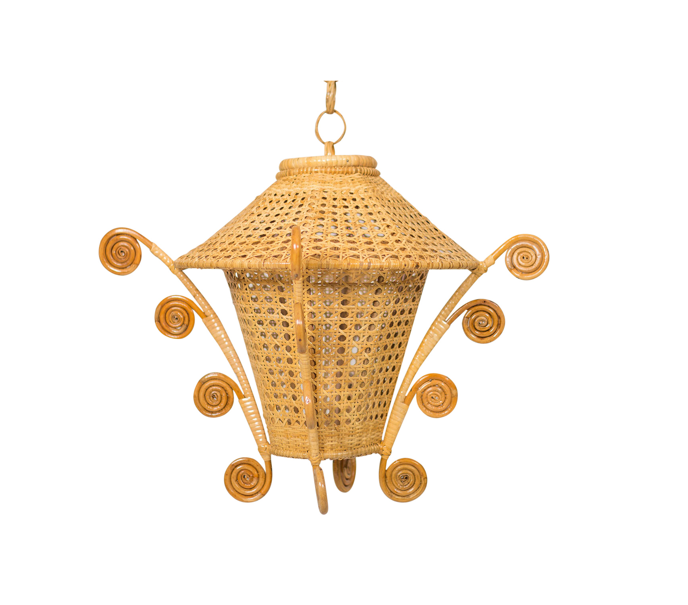 Whimsical Rattan Lantern  | Newport Lamp And Shade | Located in Newport, RI