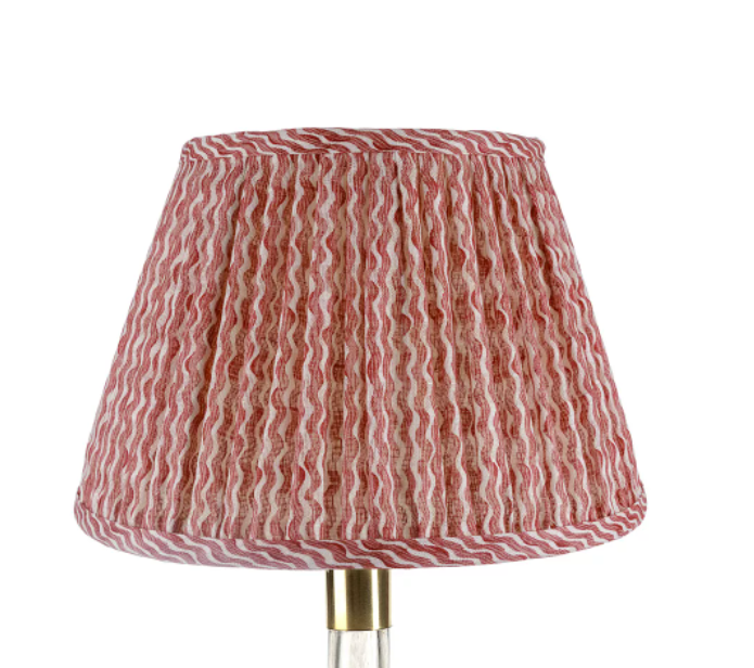 12" Fermoie Lampshade - Popple in Red  | Newport Lamp And Shade | Located in Newport, RI