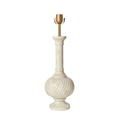 A Pair of Savitri Mata Swirl Bone Inlay Lamps by Penny Morrison  | Newport Lamp And Shade | Located in Newport, RI