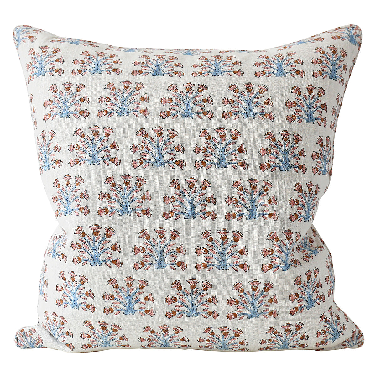 Samode Winter Bloom Linen Cushion 22" x 22"  | Newport Lamp And Shade | Located in Newport, RI