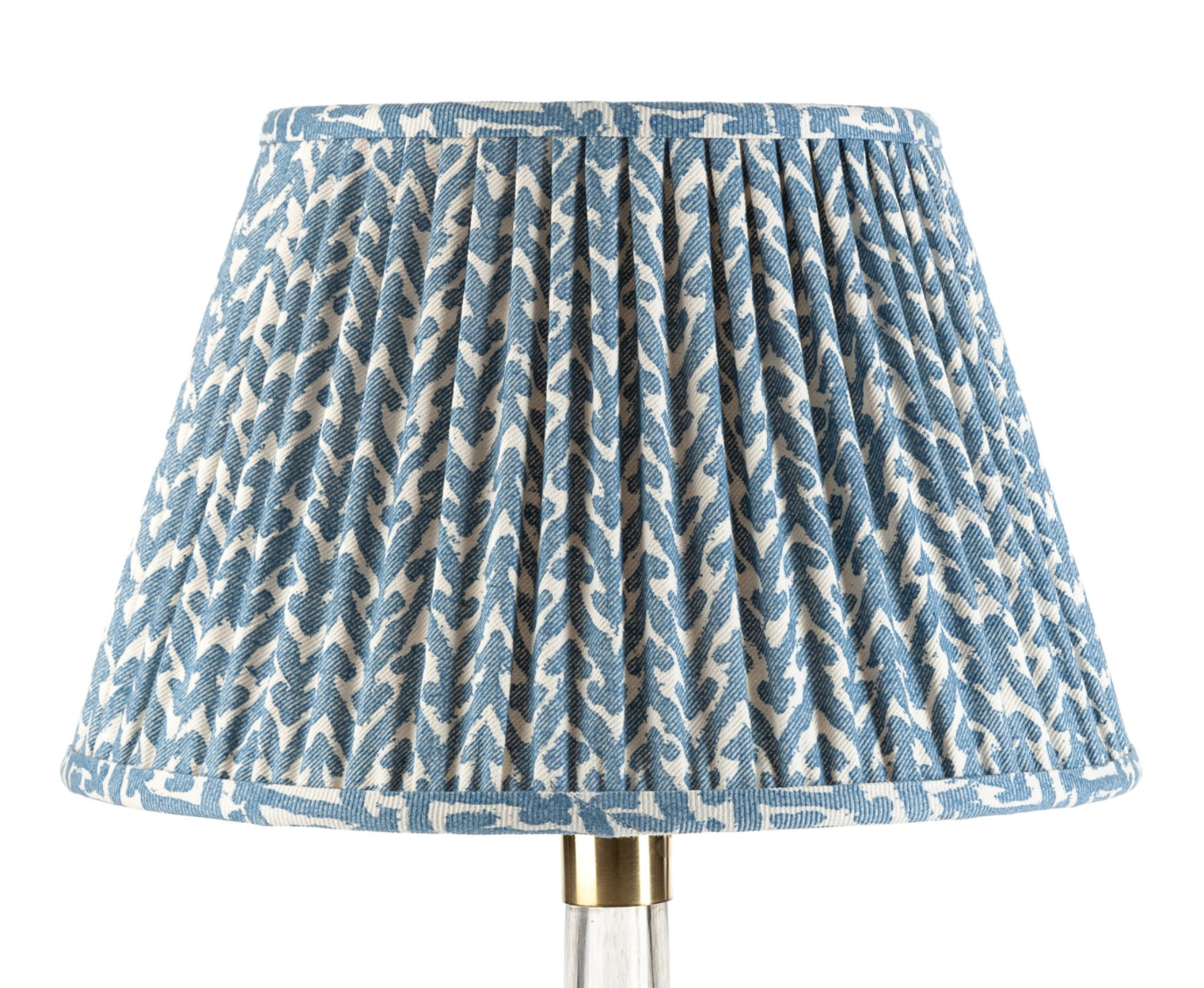 20" Fermoie Lampshade in Blue Rabanna  | Newport Lamp And Shade | Located in Newport, RI