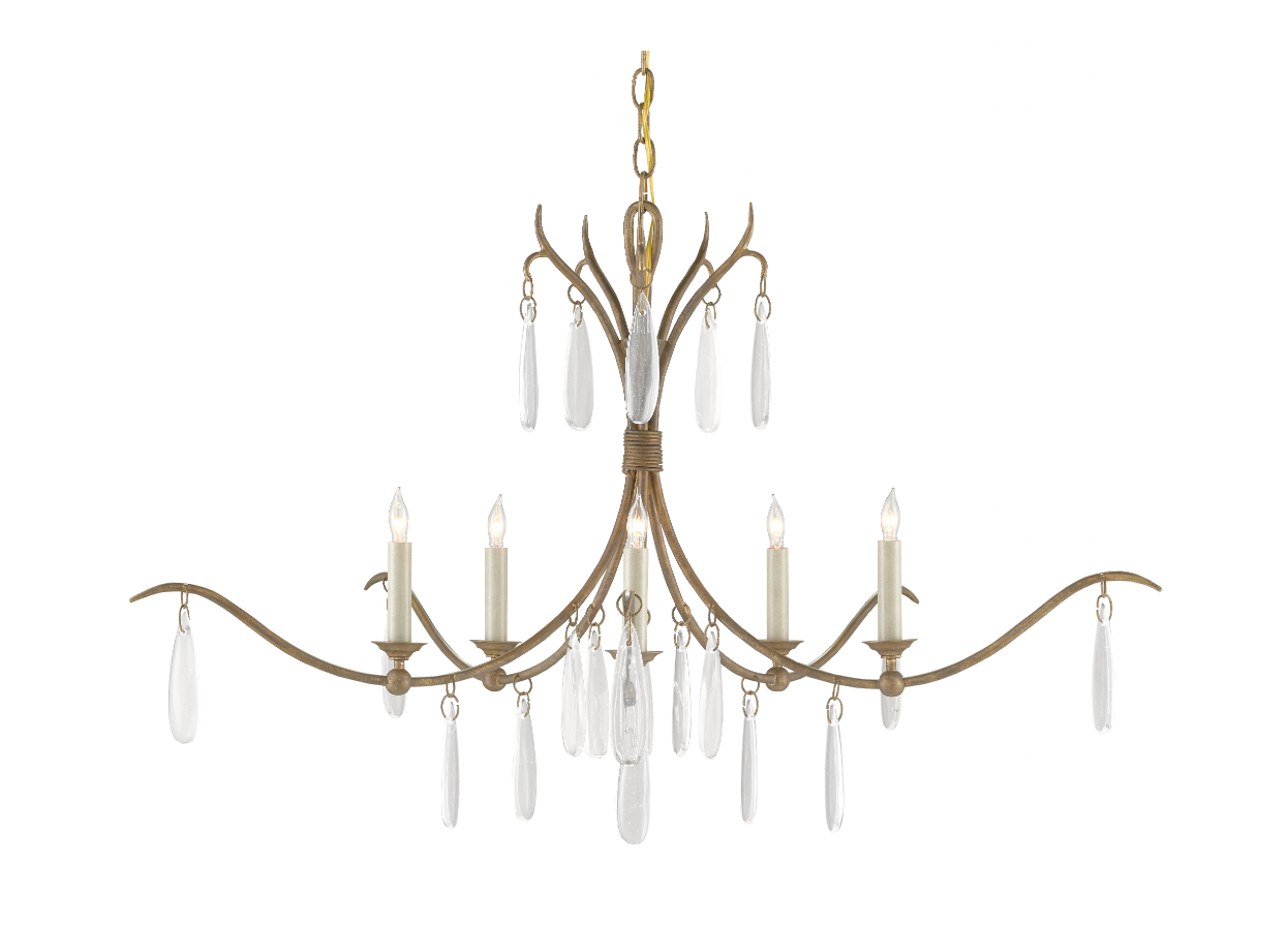 Marshallia Small Chandelier by Currey & Company Item#9000-0810  | Newport Lamp And Shade | Located in Newport, RI