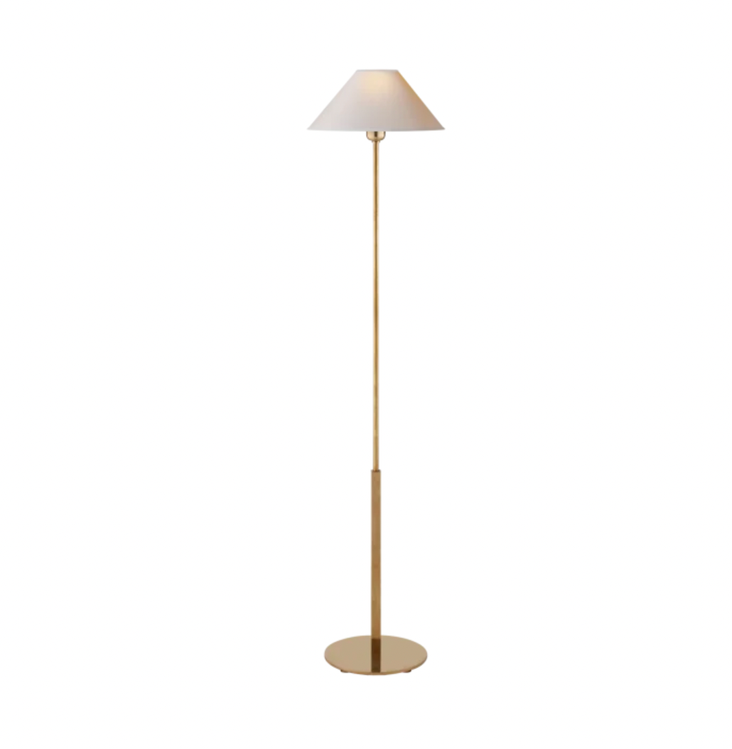 Hackney Floor Lamp with Flared Paper Lampshade  | Newport Lamp And Shade | Located in Newport, RI