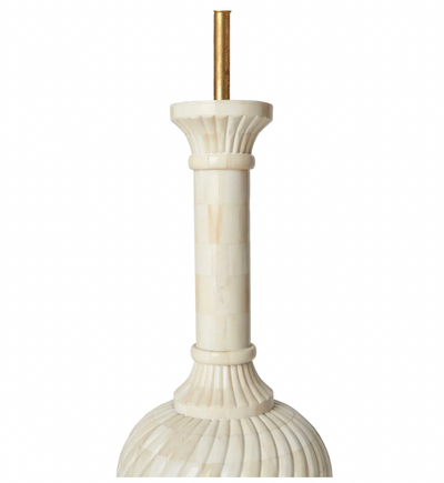 Savitri Mata Swirl Bone Inlay Table Lamp by Penny Morrison | Newport Lamp And Shade | Located in Newport, RI