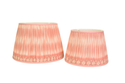 Shirred Ikat Lampshades - Pink  | Newport Lamp And Shade | Located in Newport, RI