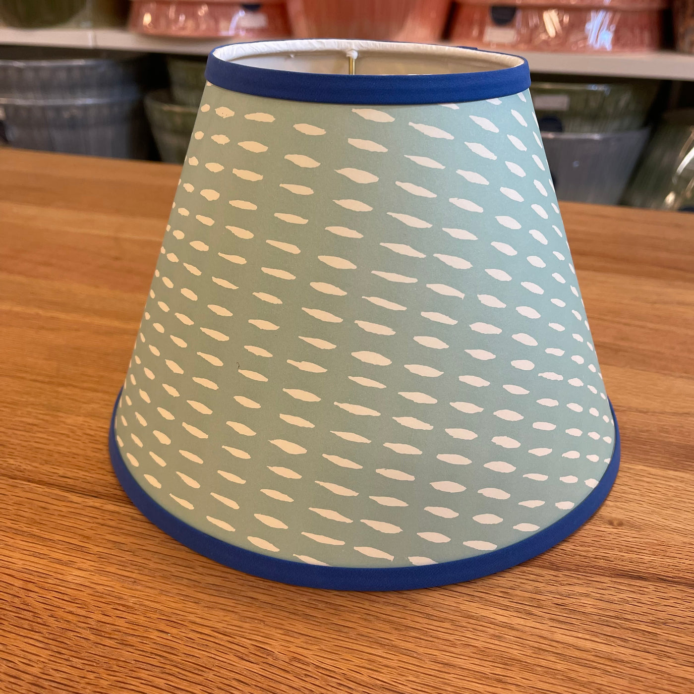 10" Paper Lampshade, Seed in Aquamarine  | Newport Lamp And Shade | Located in Newport, RI