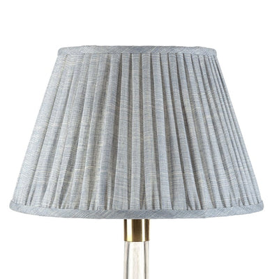 16" Fermoie Lampshade - Moire Linen in Blue  | Newport Lamp And Shade | Located in Newport, RI